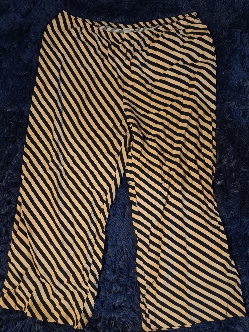 a new day Black and Cream Striped Wide-Leg Pants